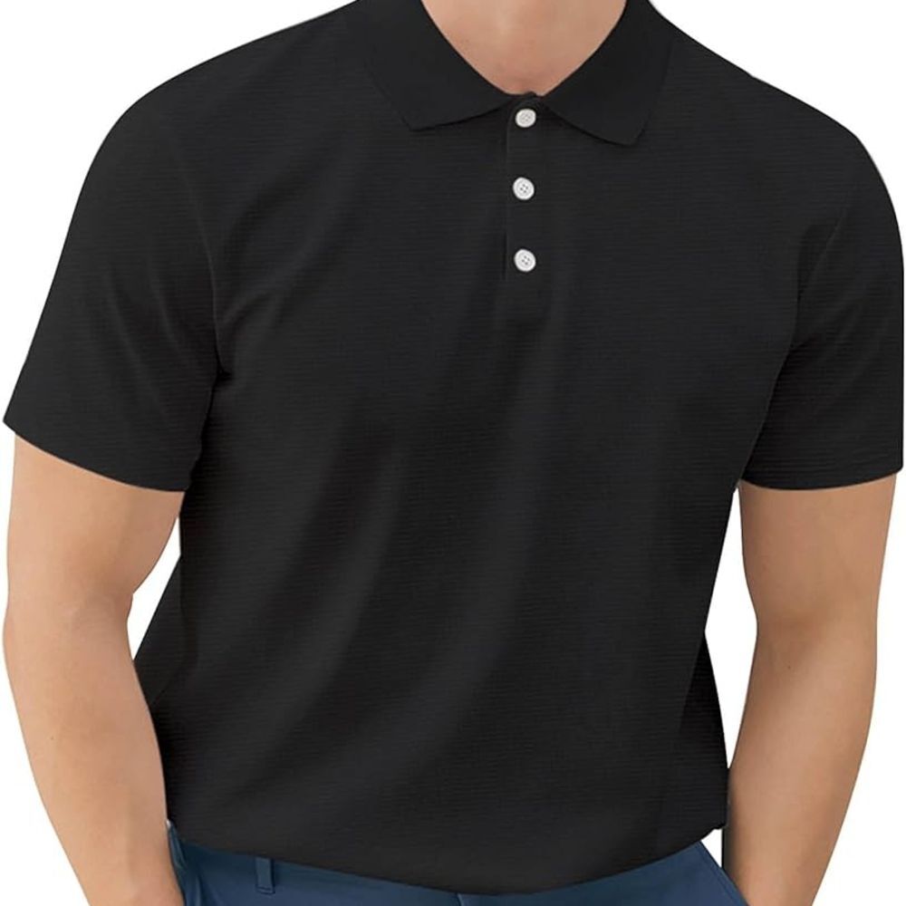 Men's Nautica Polo Shirt Black 100% Cotton.